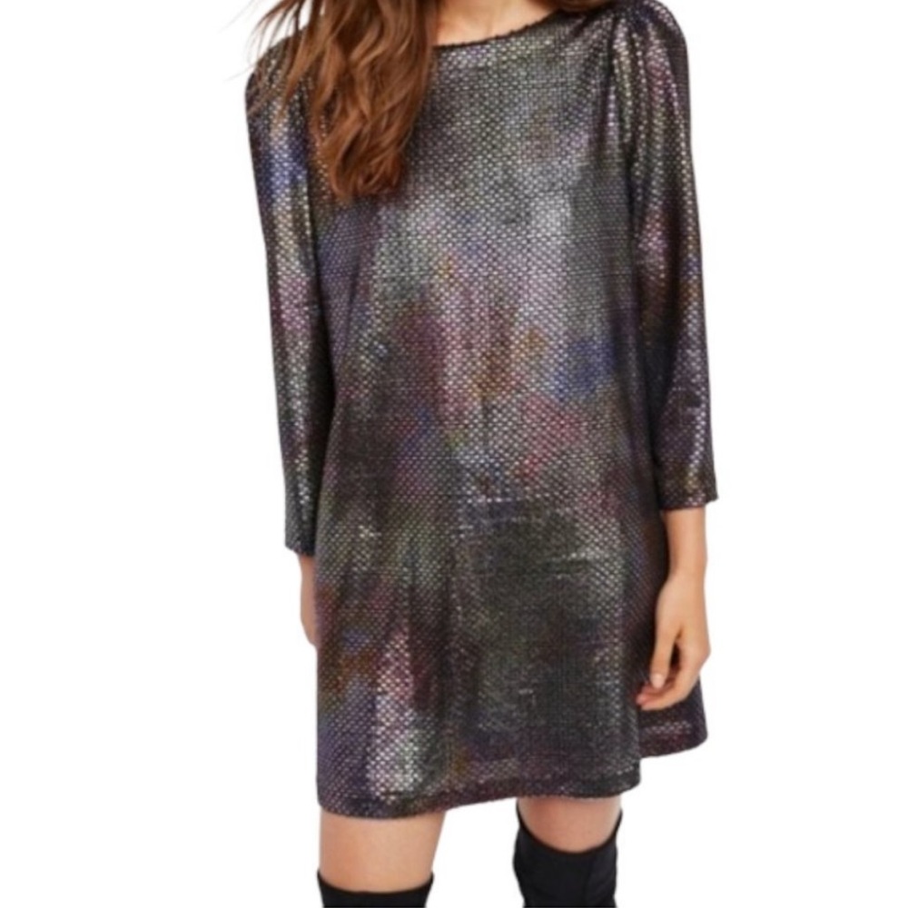 Free People Iridescent Long Sleeve Mini Dress - Picture 12 of 16